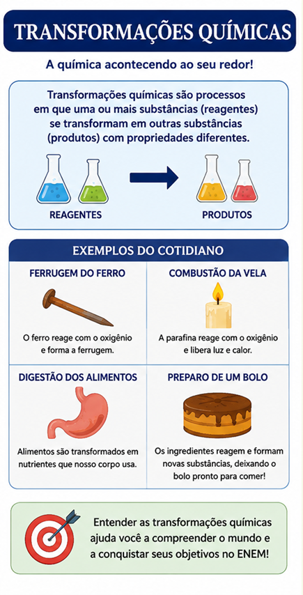 Infográfico Transformações Químicas